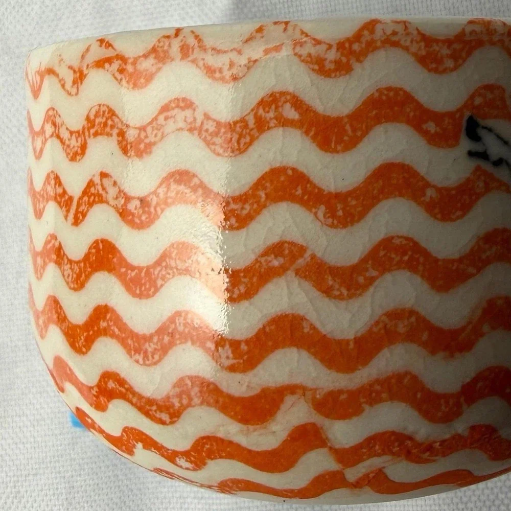 EGB Heart Ring Me Up Pin Up Girl Trinket Dish Tiny Orange Retro Kitsch Bowl 1.5